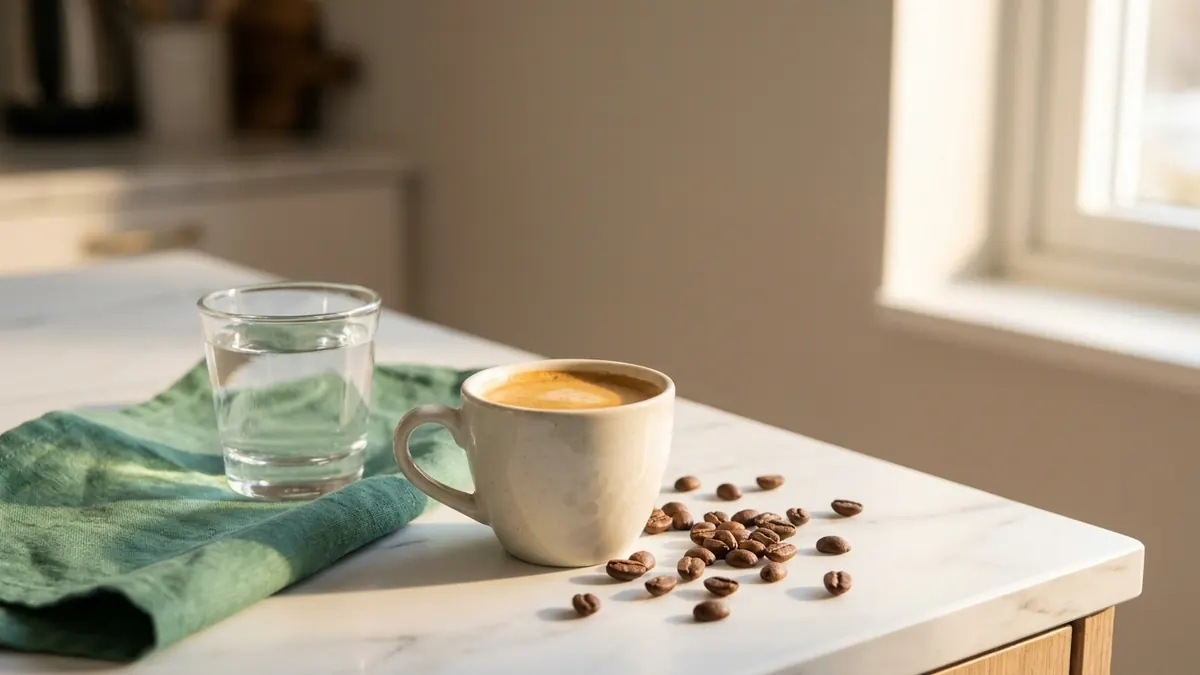 Eszpresszócsésze és teáscsésze mellett koffein kalkulátor mobilon, napi mg-érték