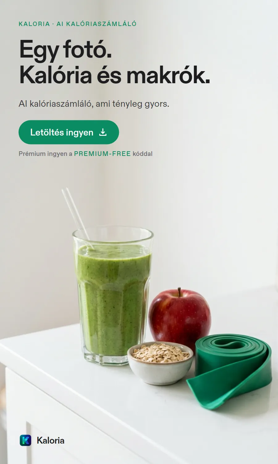 Kaloria – AI kalóriaszámláló app: fotózd le az ételt, a kalóriát és a makrókat az app számolja. Letöltés ingyen.
